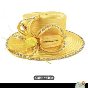 Elegant Yellow Women's Hat with Decorative Bow
